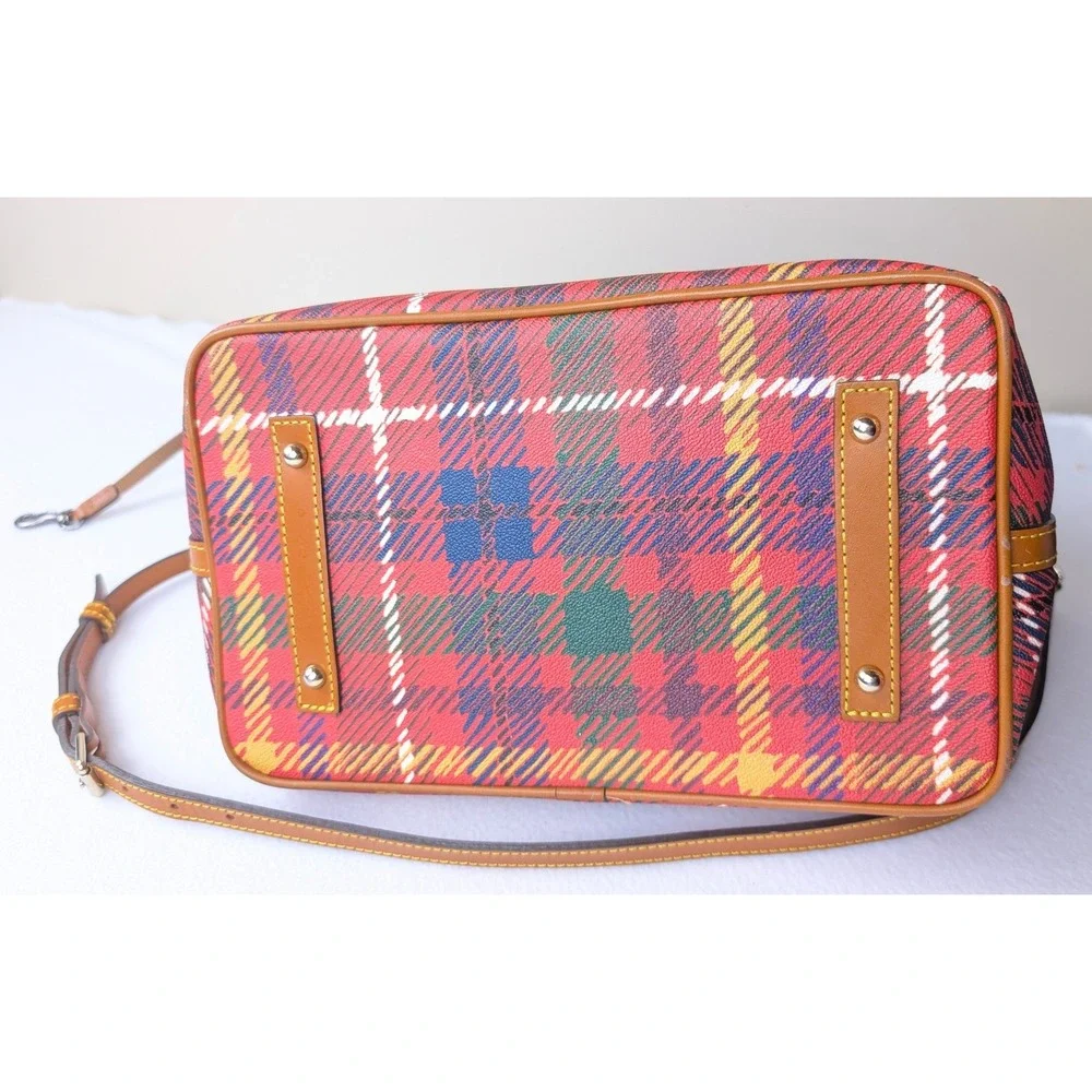 Dooney & Bourke Tartan Plaid Satchel Red Green Crossbody Bag M0028633